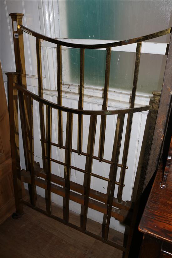 Late 19th century brass single bed and ends(-)